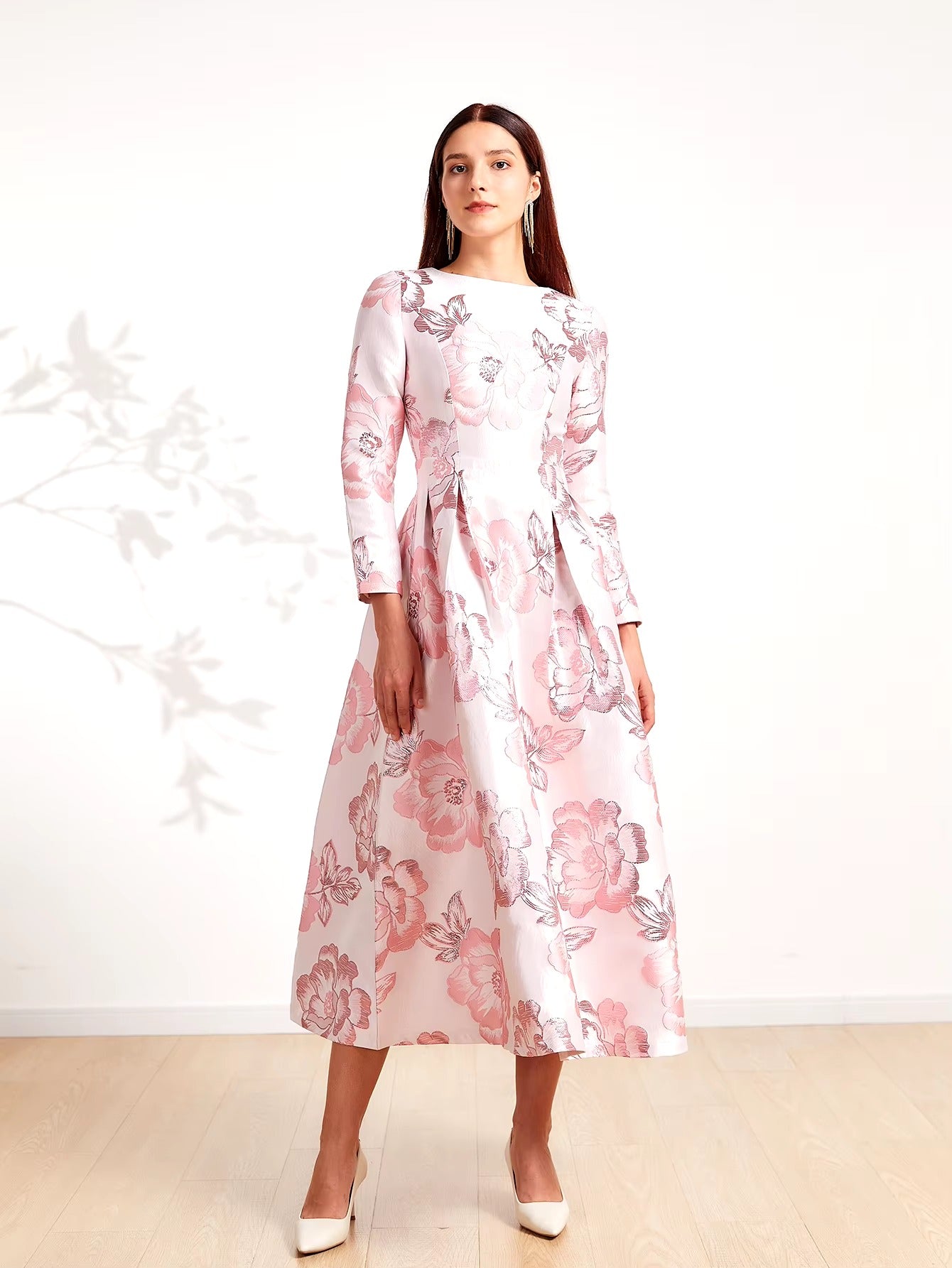 Elegant Floral Round Neck Boho Party Evening Casual Long Maxi Dress Ball Gown