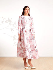 Elegant Floral Round Neck Boho Party Evening Casual Long Maxi Dress Ball Gown