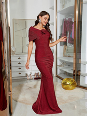 Elegant Floral Mermaid Evening Party Floor Length Dress