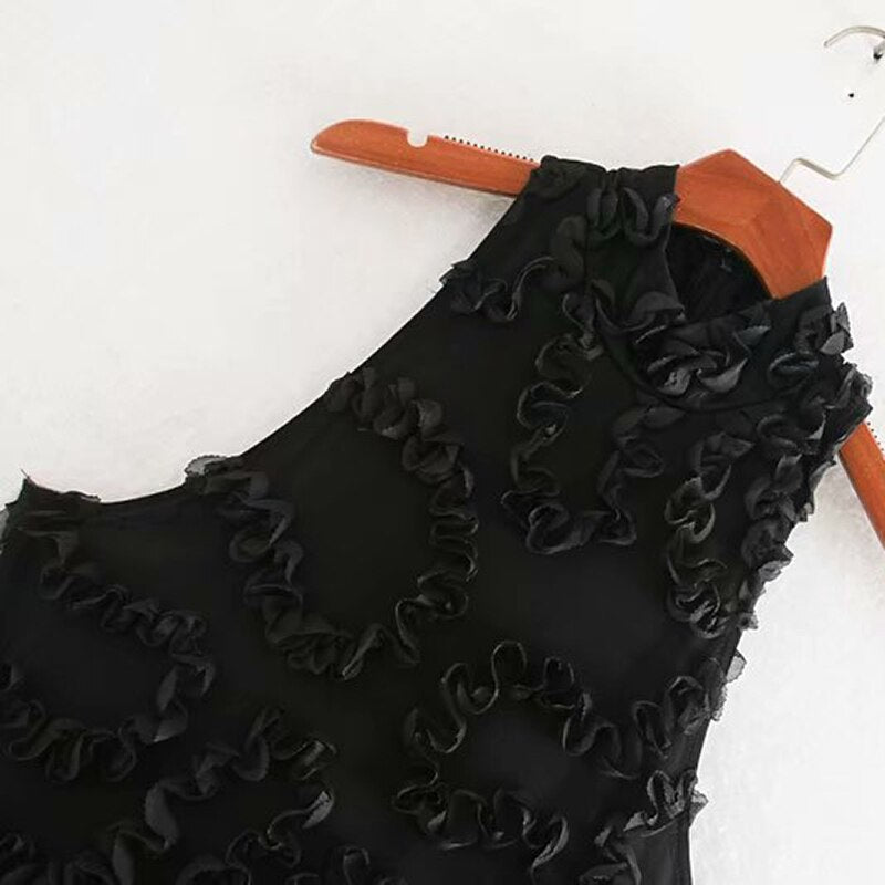 Elegant Floral Sleeveless Stand Collar Maxi Dress