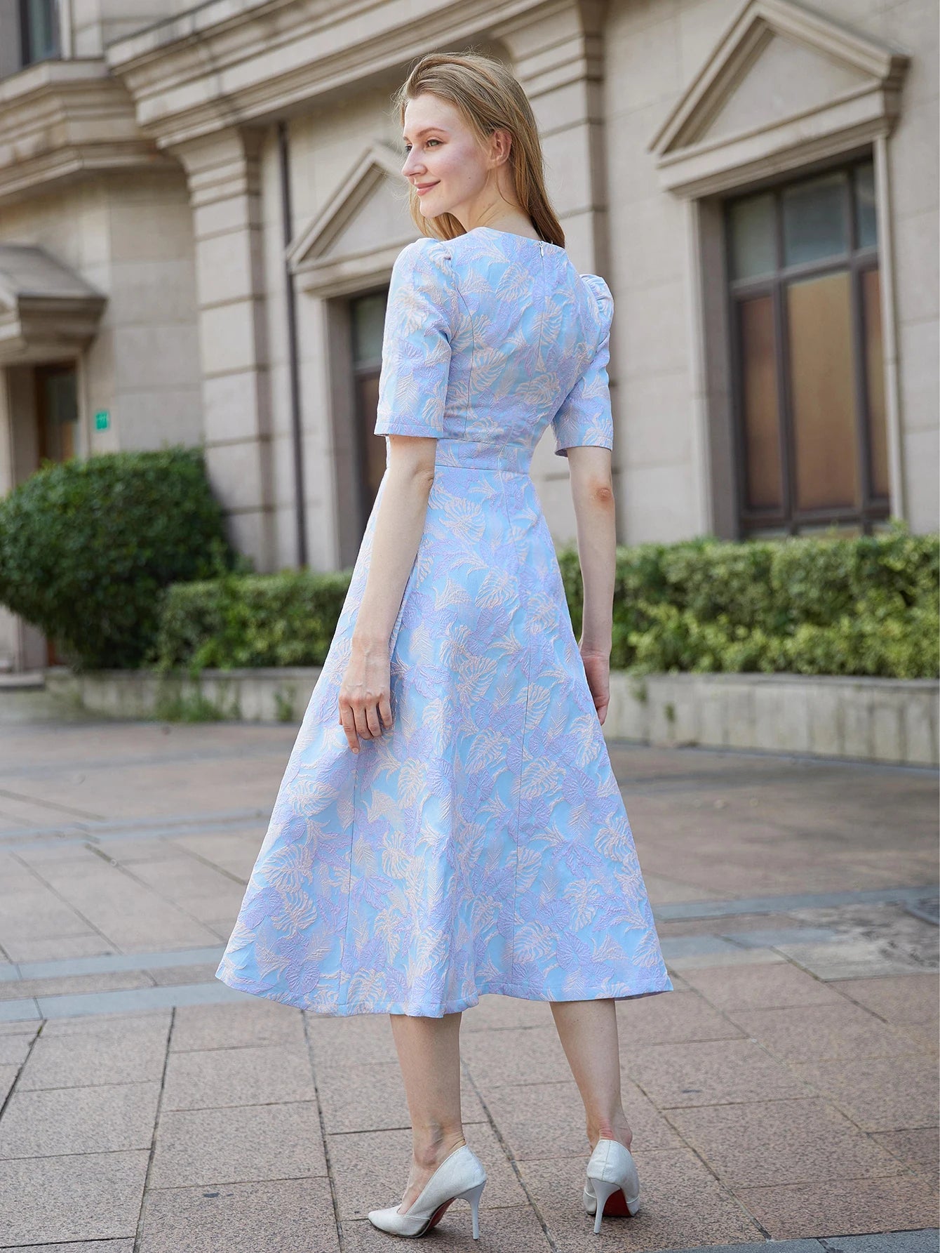 Elegant Flower Casual O-Neck Temperament Evening Party Dresses