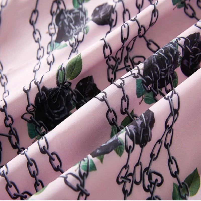 Elegant Flower Chain Print Long Dress