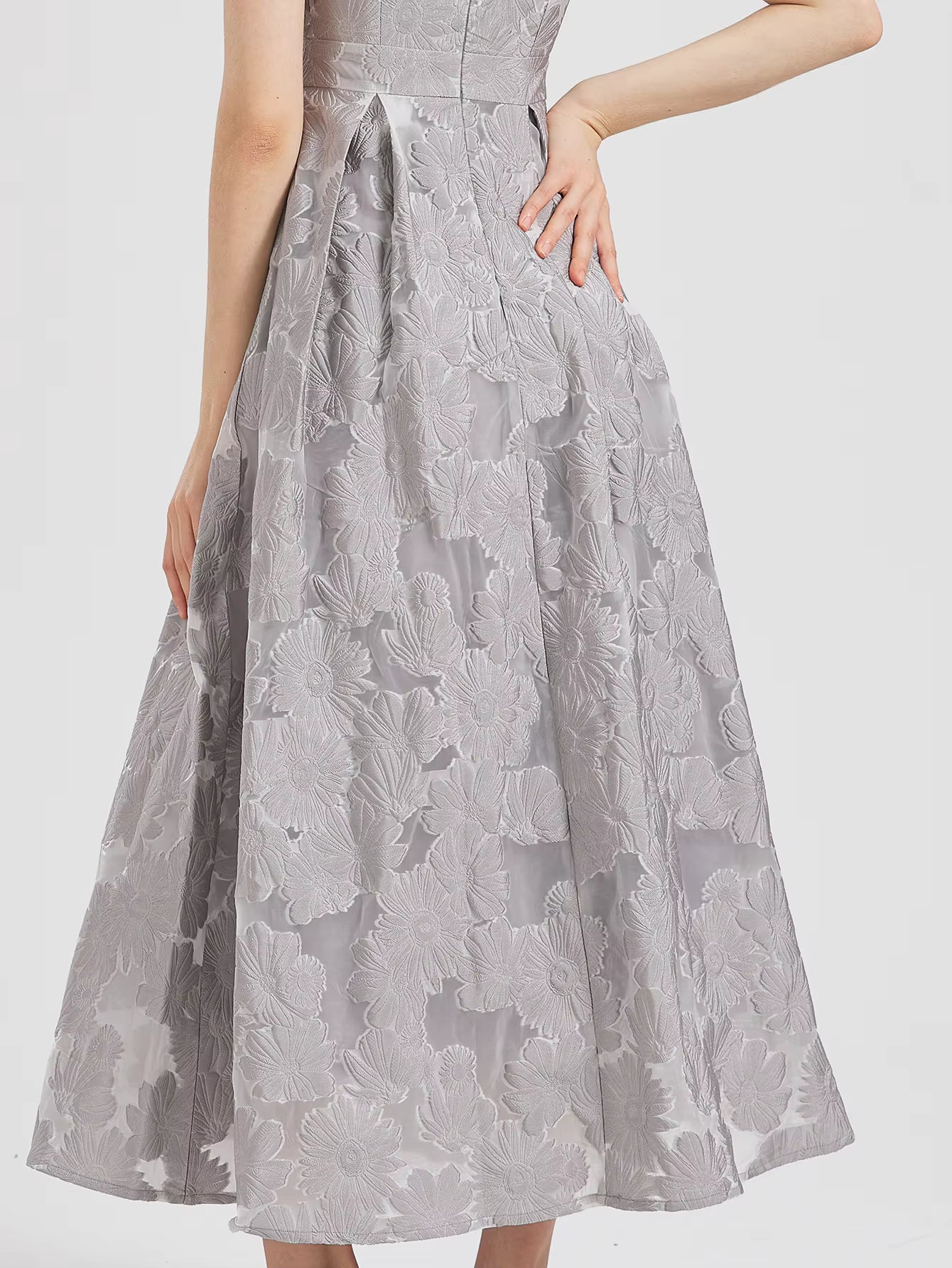 Elegant Flower Embroidery Sleeveless Lady Holiday Evening Prom Long Maxi Dress