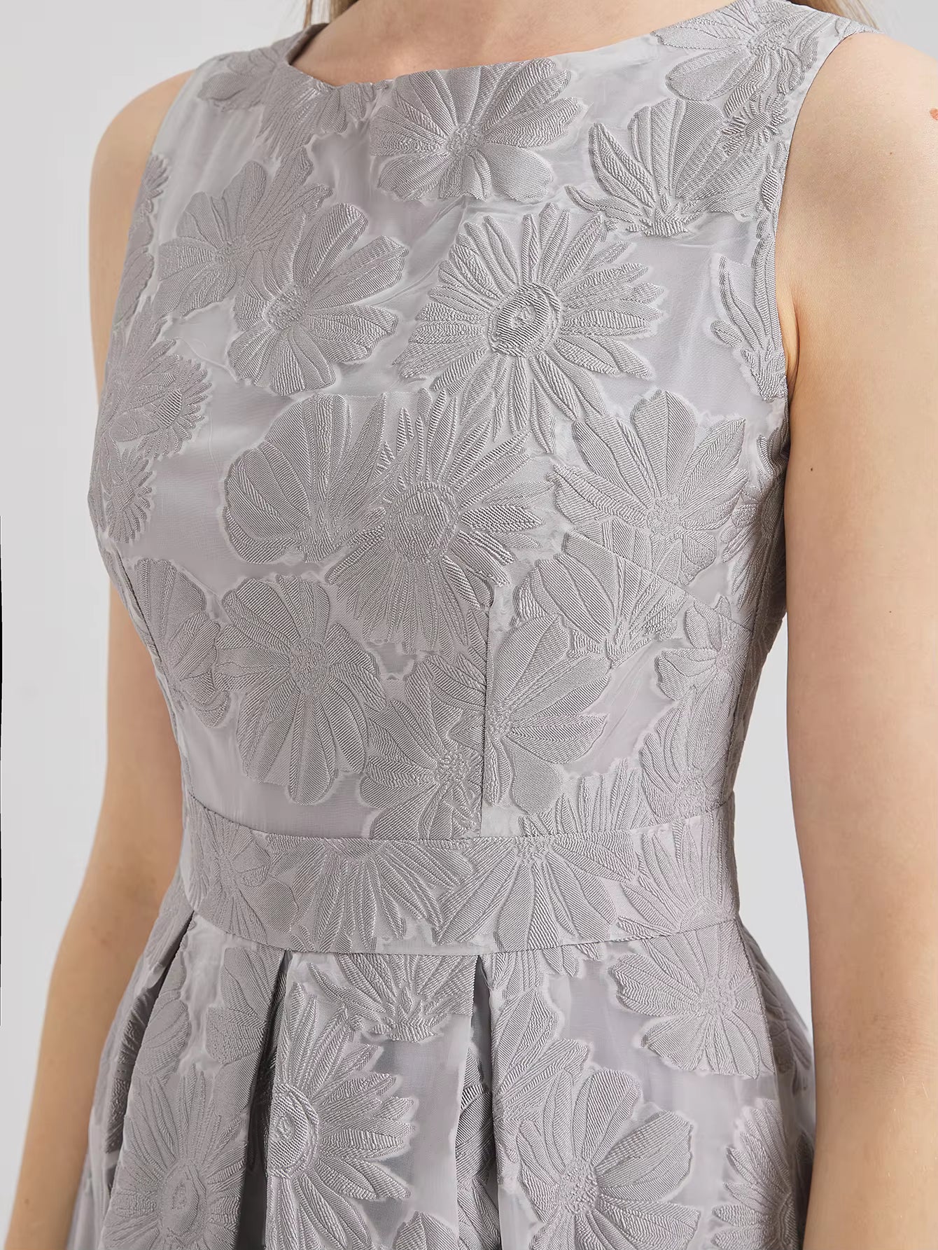 Elegant Flower Embroidery Sleeveless Lady Holiday Evening Prom Long Maxi Dress