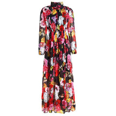 Elegant Flower Print Boho Long Maxi Dresses