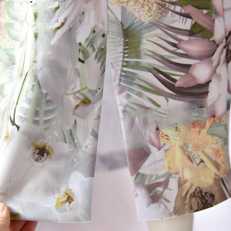 Elegant Flower Print Sleeveless Package Buttocks Slim Dresses