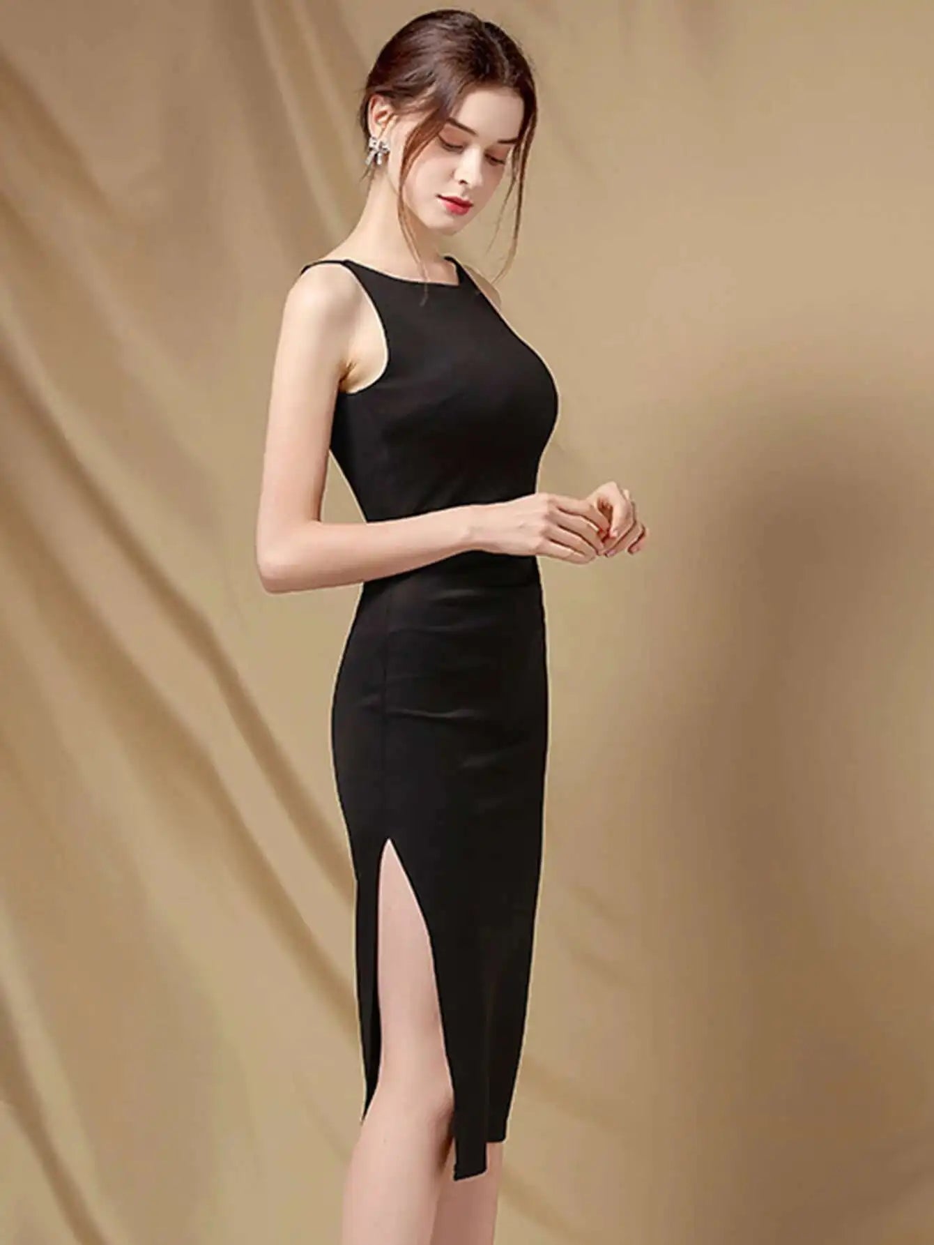 Elegant Folds Sleeveless Birthday Party Prom Evening Bodycon Dresses