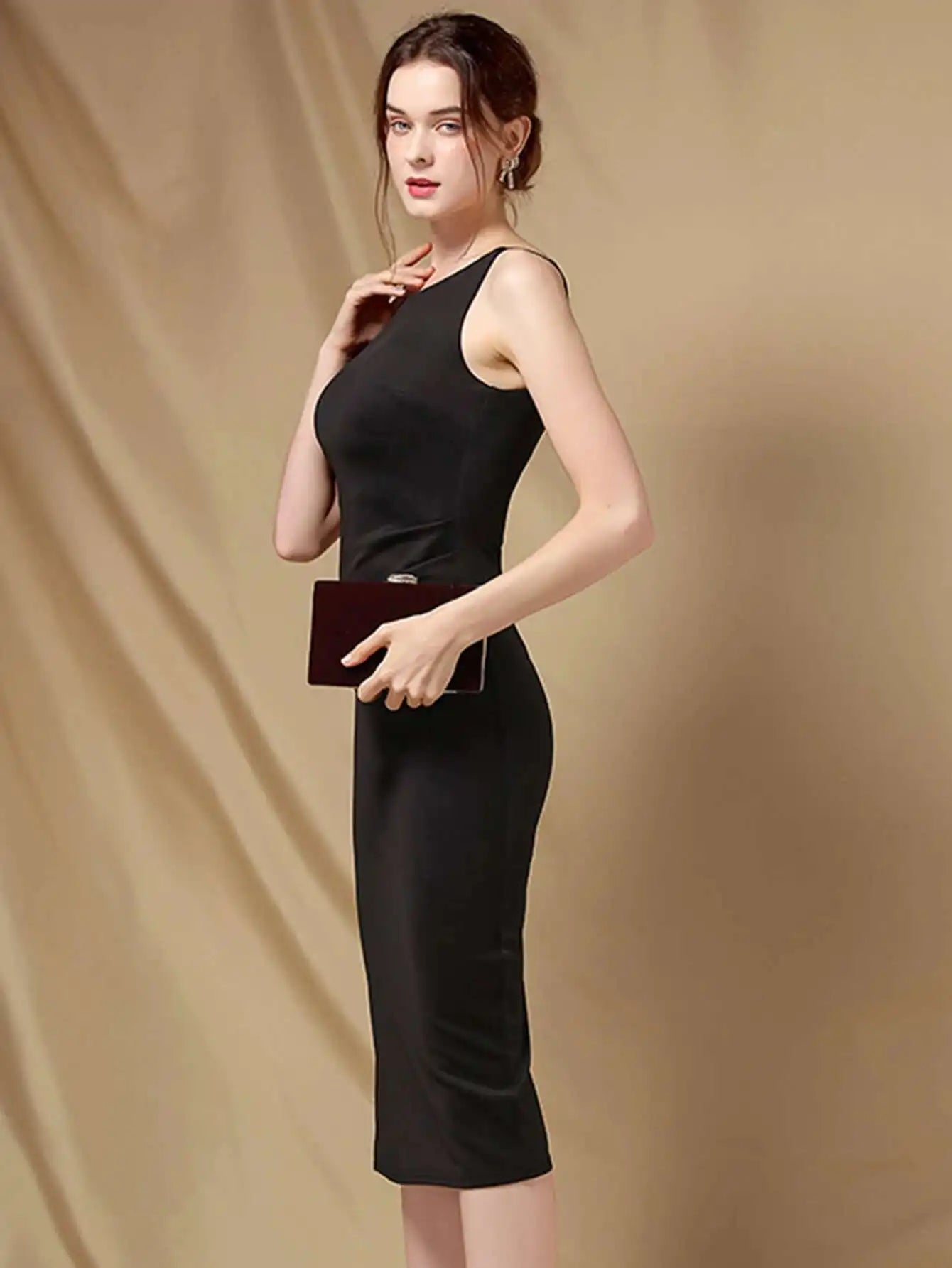 Elegant Folds Sleeveless Birthday Party Prom Evening Bodycon Dresses