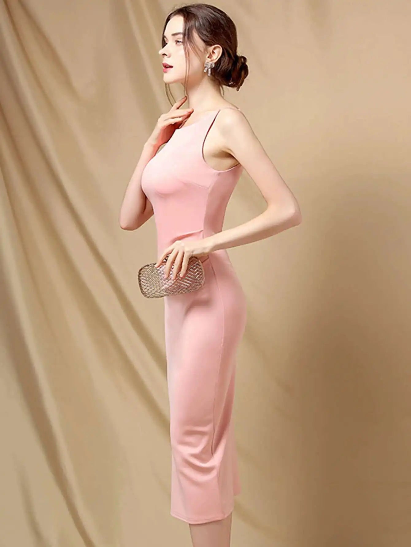 Elegant Folds Sleeveless Birthday Party Prom Evening Bodycon Dresses