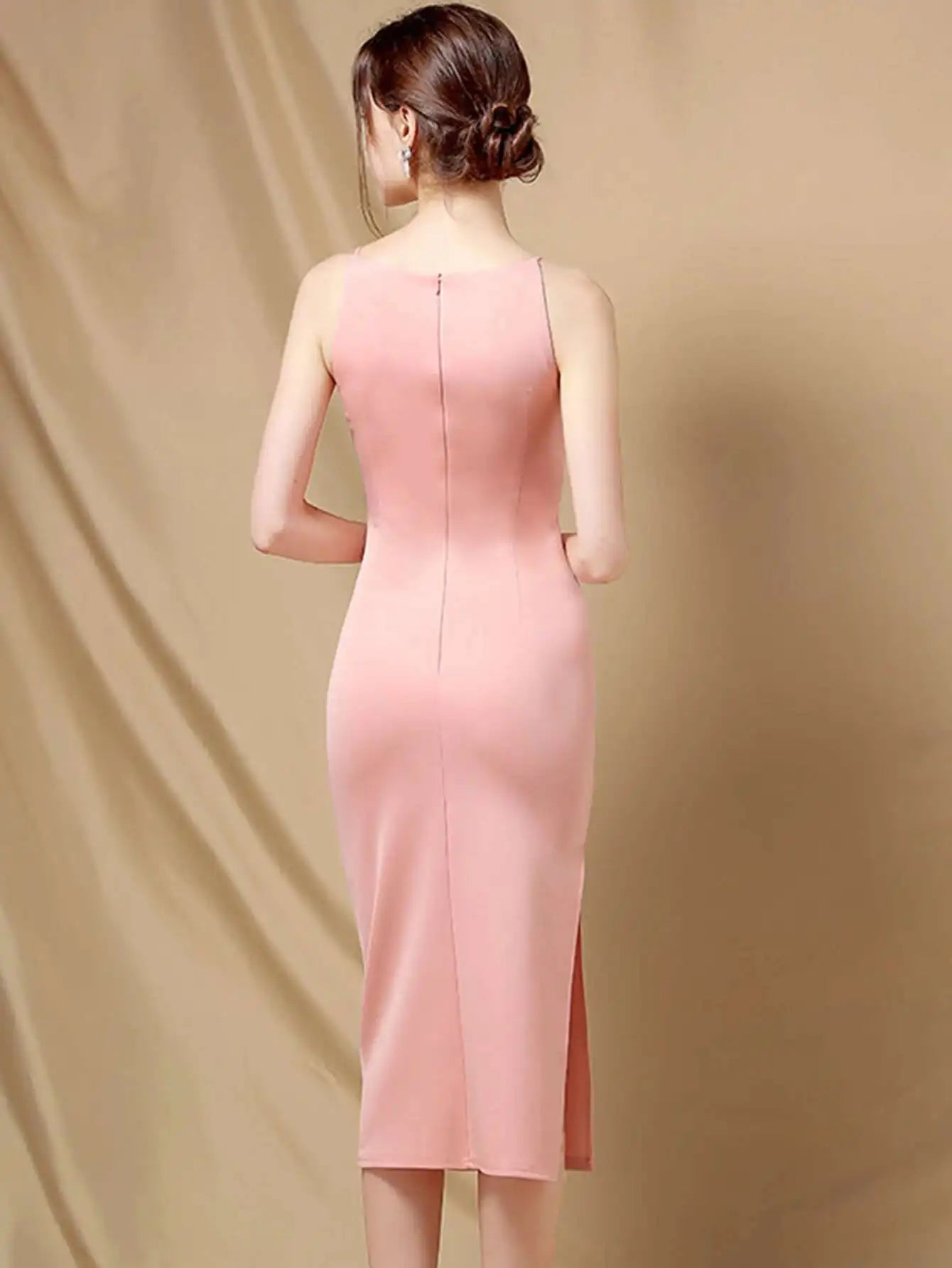 Elegant Folds Sleeveless Birthday Party Prom Evening Bodycon Dresses