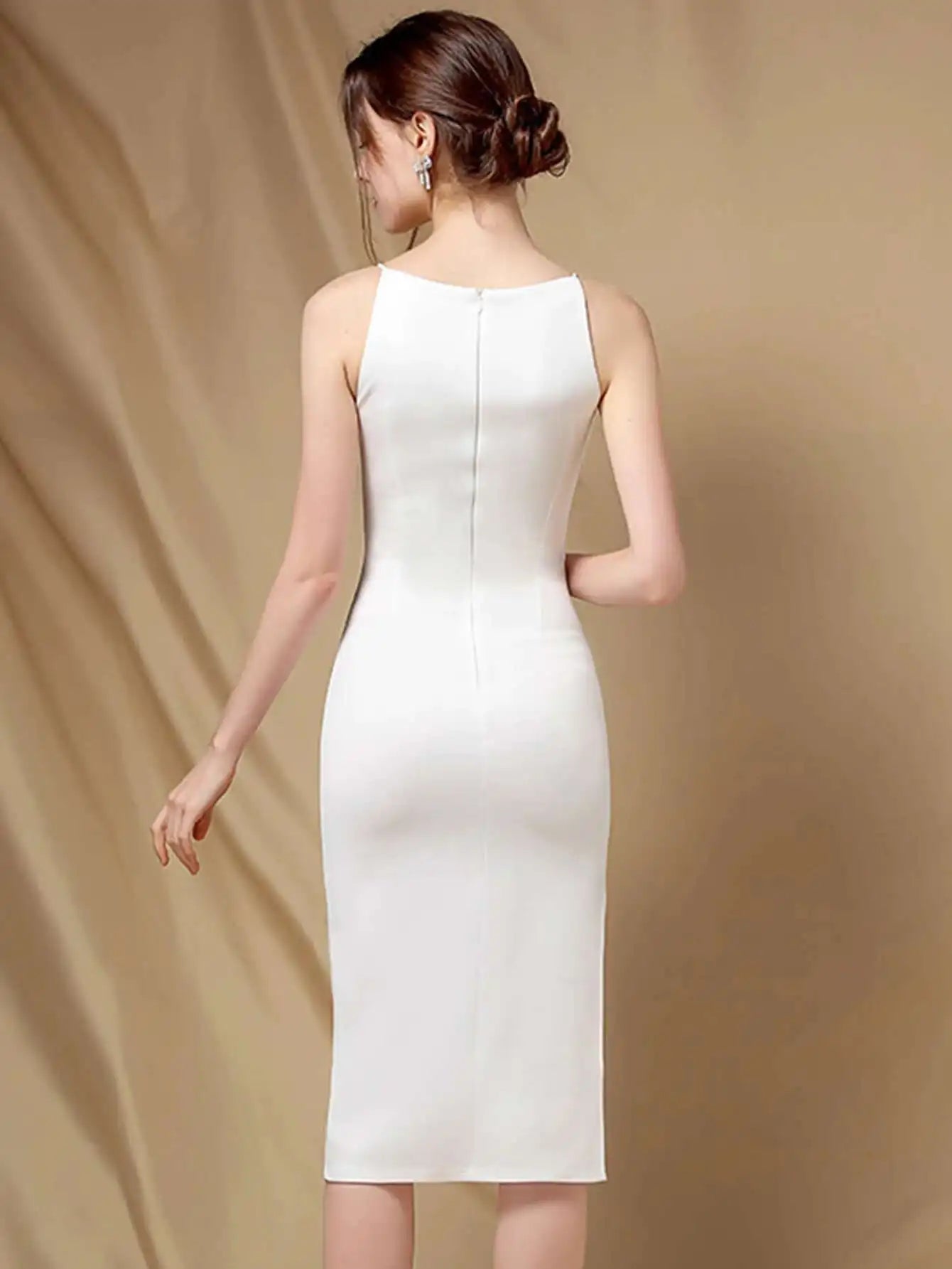 Elegant Folds Sleeveless Birthday Party Prom Evening Bodycon Dresses