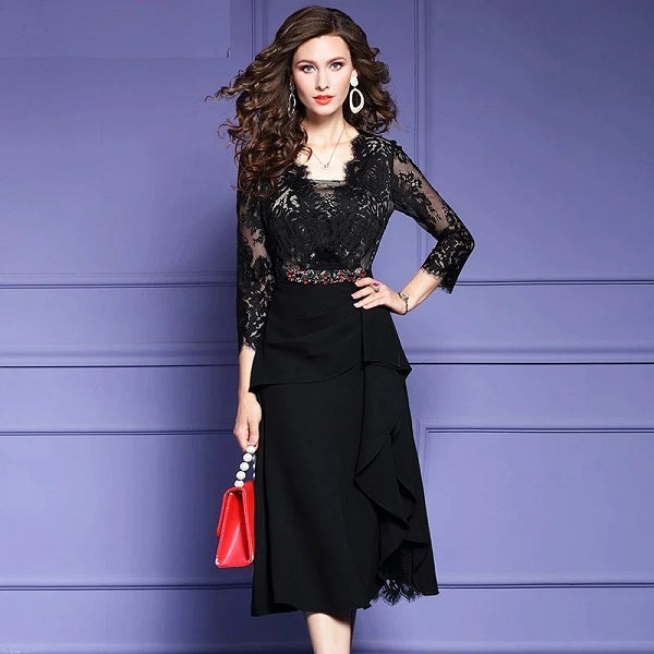 Elegant High Quality Long Cocktail Party Dress