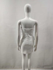 Elegant High Quality Strapless Florals Evening Party Bodycon Mini Bandage Dress
