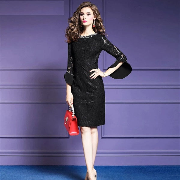 Elegant High Quality Vintage Lace Party Dress