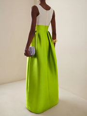 Elegant High Waisted Deep V-Neck Party Wedding Guest Evening Cocktail Maxi Dresses