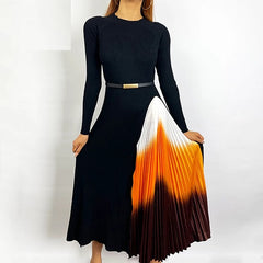 Elegant Knitted A-line Sweater Dress