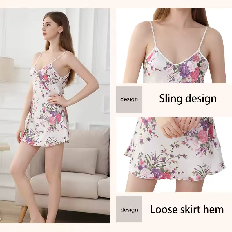 Elegant Knitted Printed Deep V-Neck Sleeveless Slim Fit Mini Dress