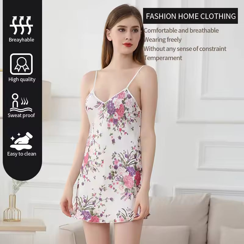Elegant Knitted Printed Deep V-Neck Sleeveless Slim Fit Mini Dress