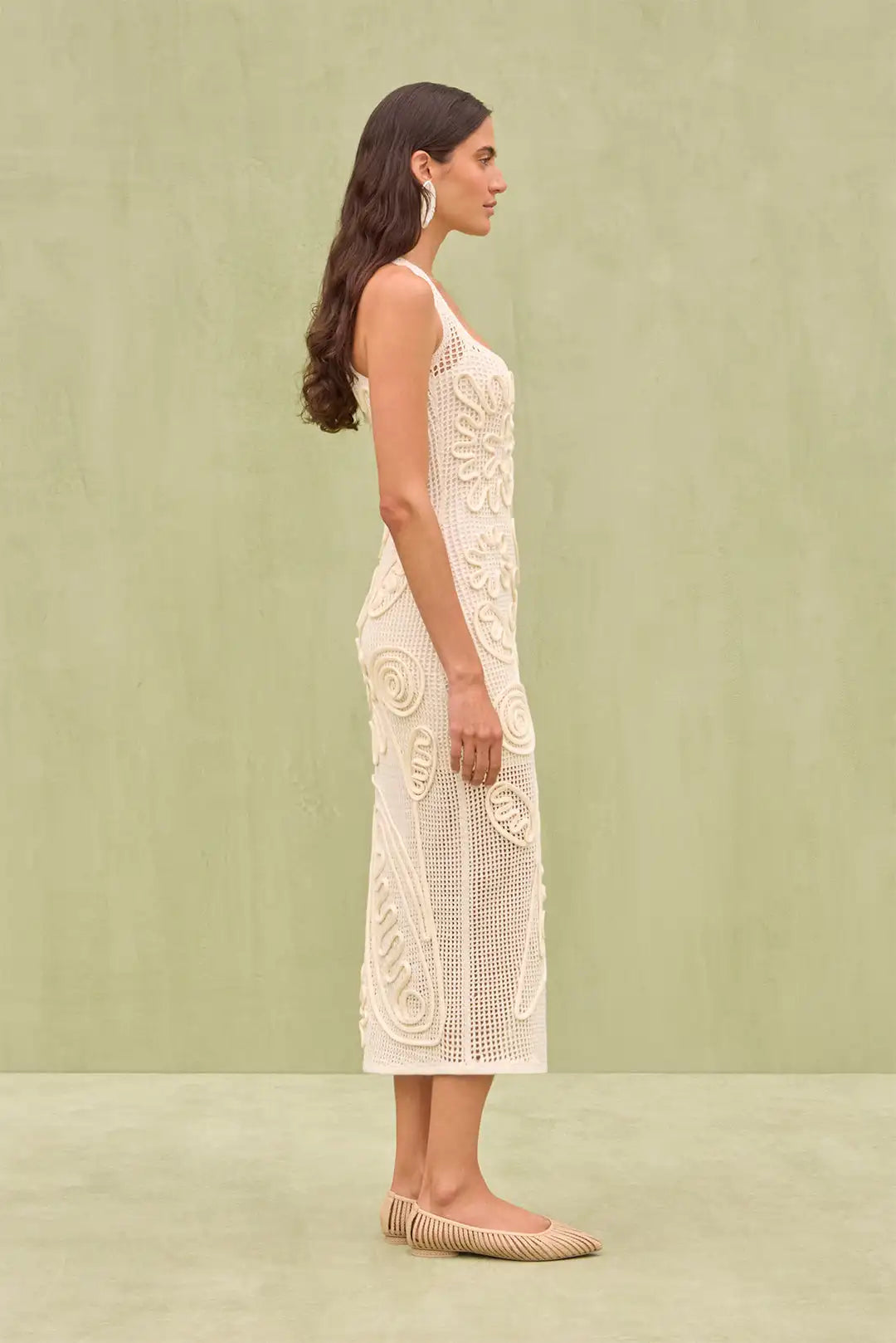 Elegant Knitted Sleeveless Backless Straight Through Robe Party Long Dress