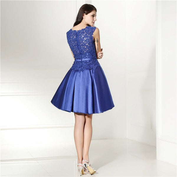 Elegant Lace Cocktail Knee Length Short Prom Dress Formal Party Gown