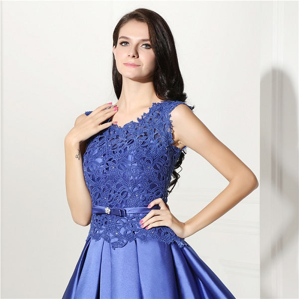 Elegant Lace Cocktail Knee Length Short Prom Dress Formal Party Gown
