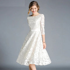 Elegant Lace Mesh Designer Vintage Party Dress