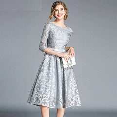 Elegant Lace Mesh Designer Vintage Party Dress