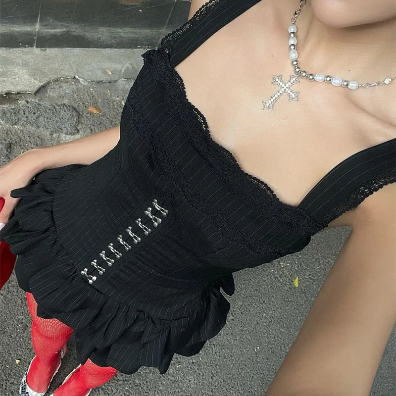 Elegant Lace One Line Neck Shoulder Fold Slim Fit Nightclub Mini Dress
