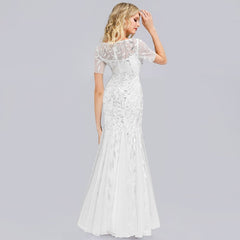 Elegant Lace Printing Evening Party Dress
