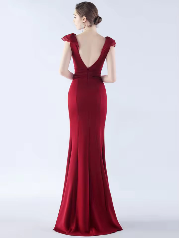 Elegant Luxury Backless Birthday Party Floor-Length Maxi Dress