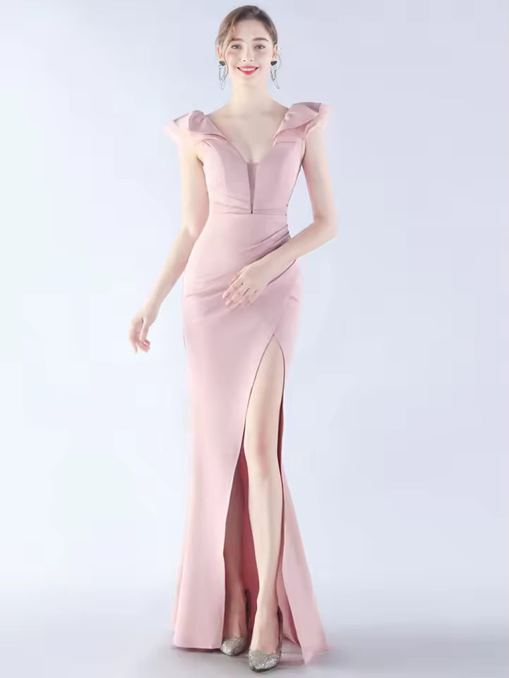 Elegant Luxury Backless Birthday Party Floor-Length Maxi Dress