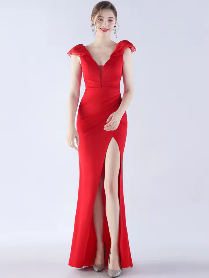 Elegant Luxury Backless Birthday Party Floor-Length Maxi Dress