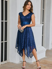 Elegant Luxury Backless Sequin Birthday Party Midi Dresses
