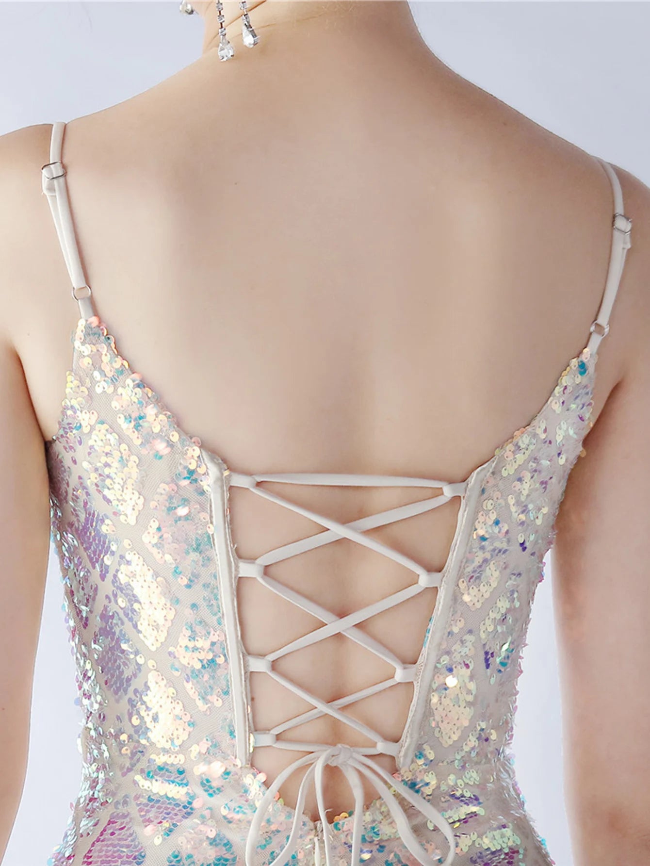 Elegant Luxury Backless Sequin Bodycon Party Prom Long Maxi Dress
