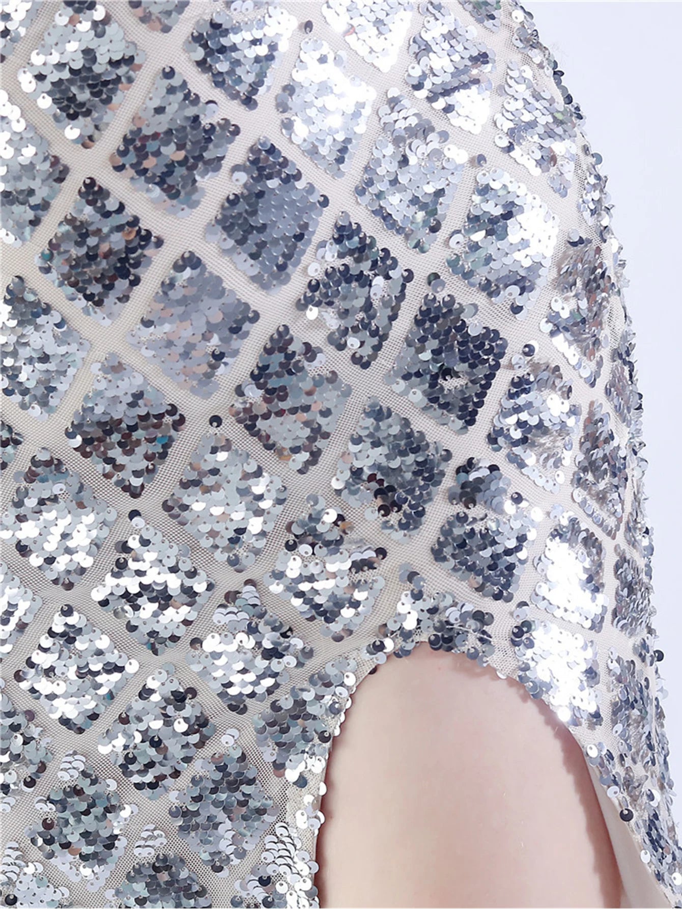 Elegant Luxury Backless Sequin Bodycon Party Prom Long Maxi Dress