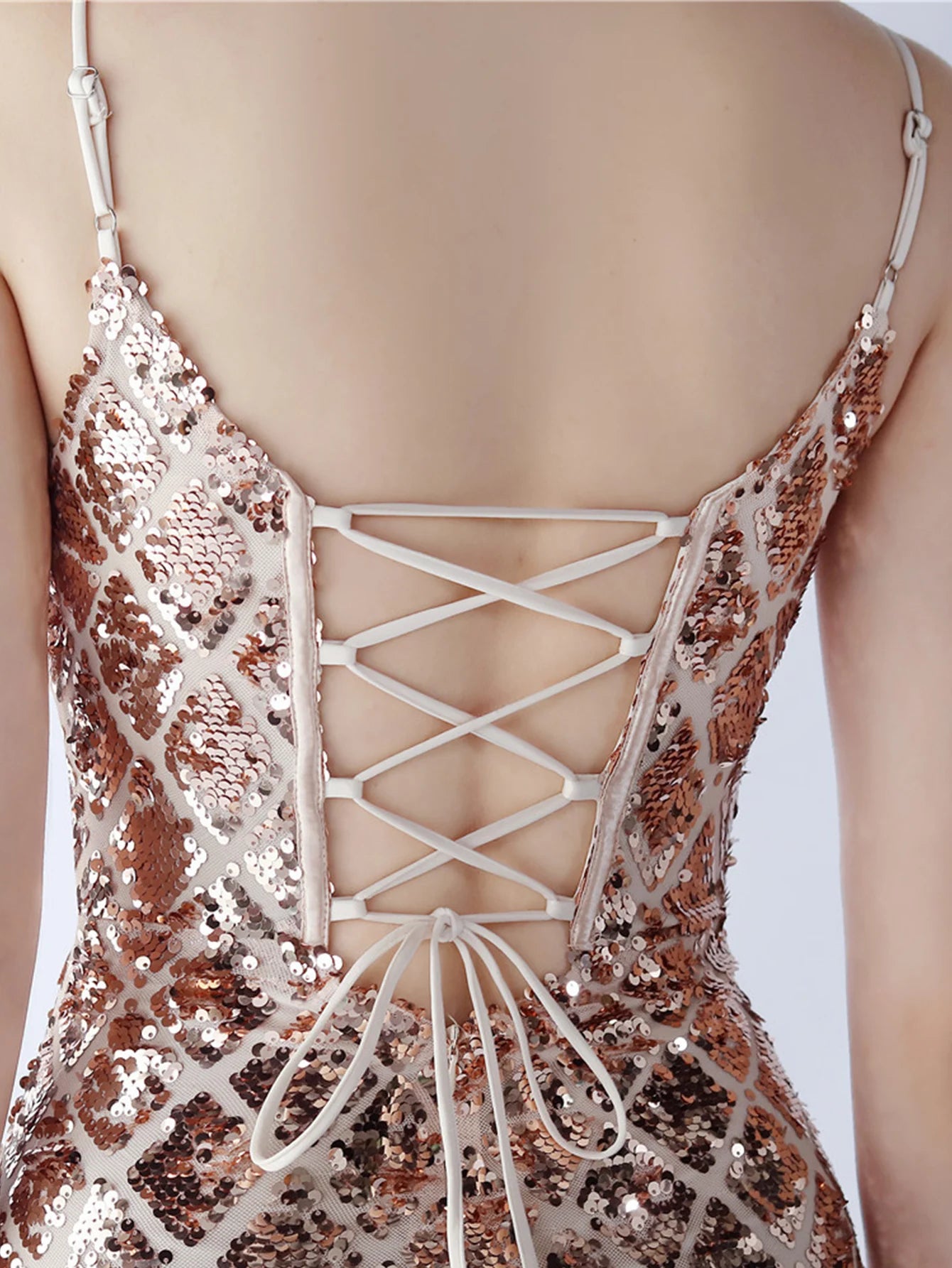 Elegant Luxury Backless Sequin Bodycon Party Prom Long Maxi Dress