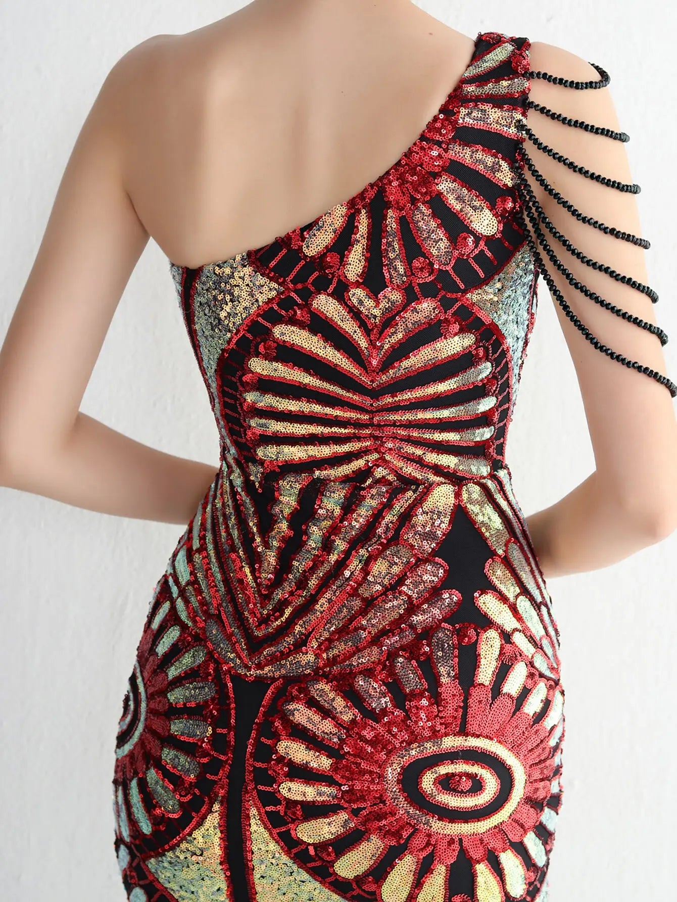 Elegant Luxury Backless Sequin Medium Stretch Birthday Party Maxi Dress