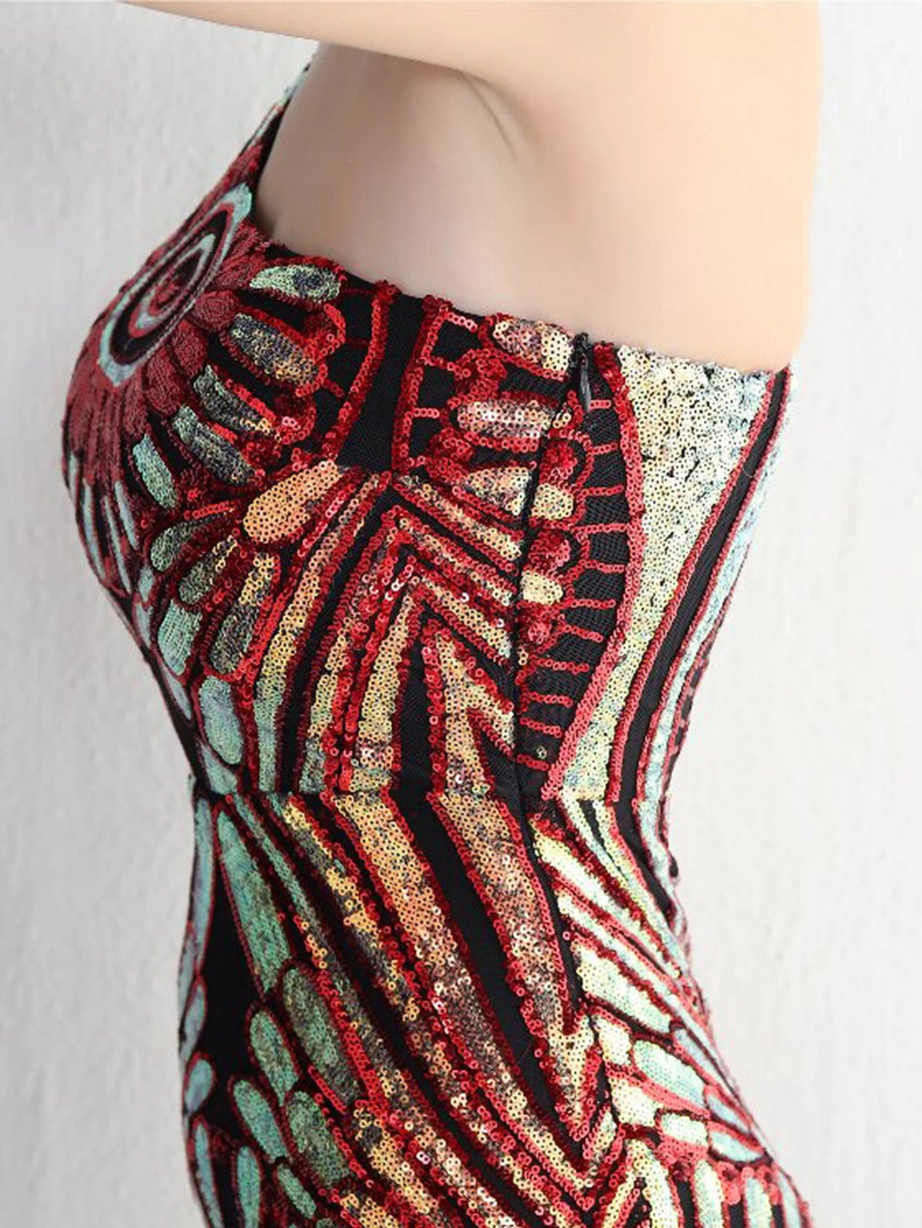 Elegant Luxury Backless Sequin Medium Stretch Birthday Party Maxi Dress