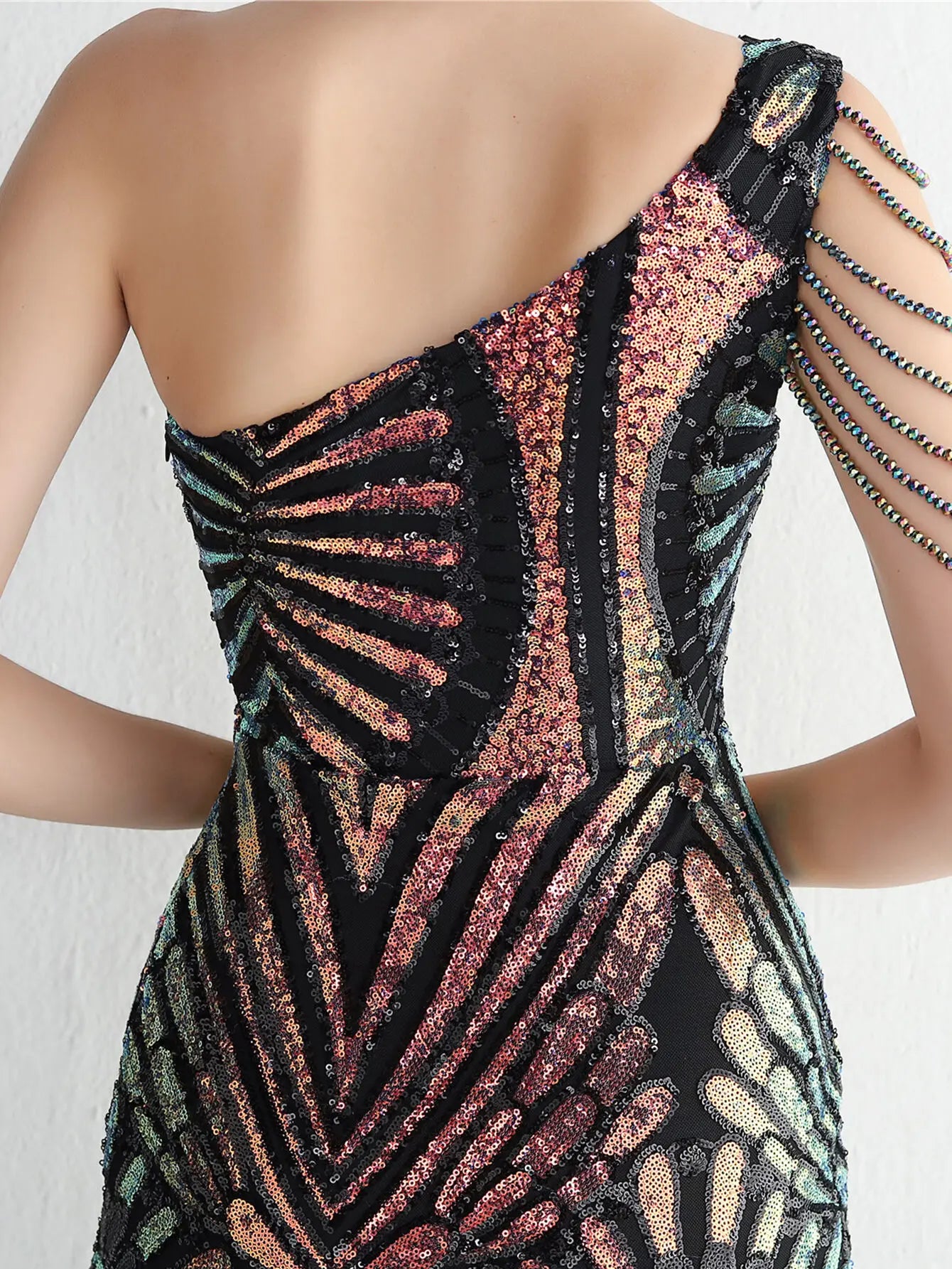 Elegant Luxury Backless Sequin Medium Stretch Birthday Party Maxi Dress