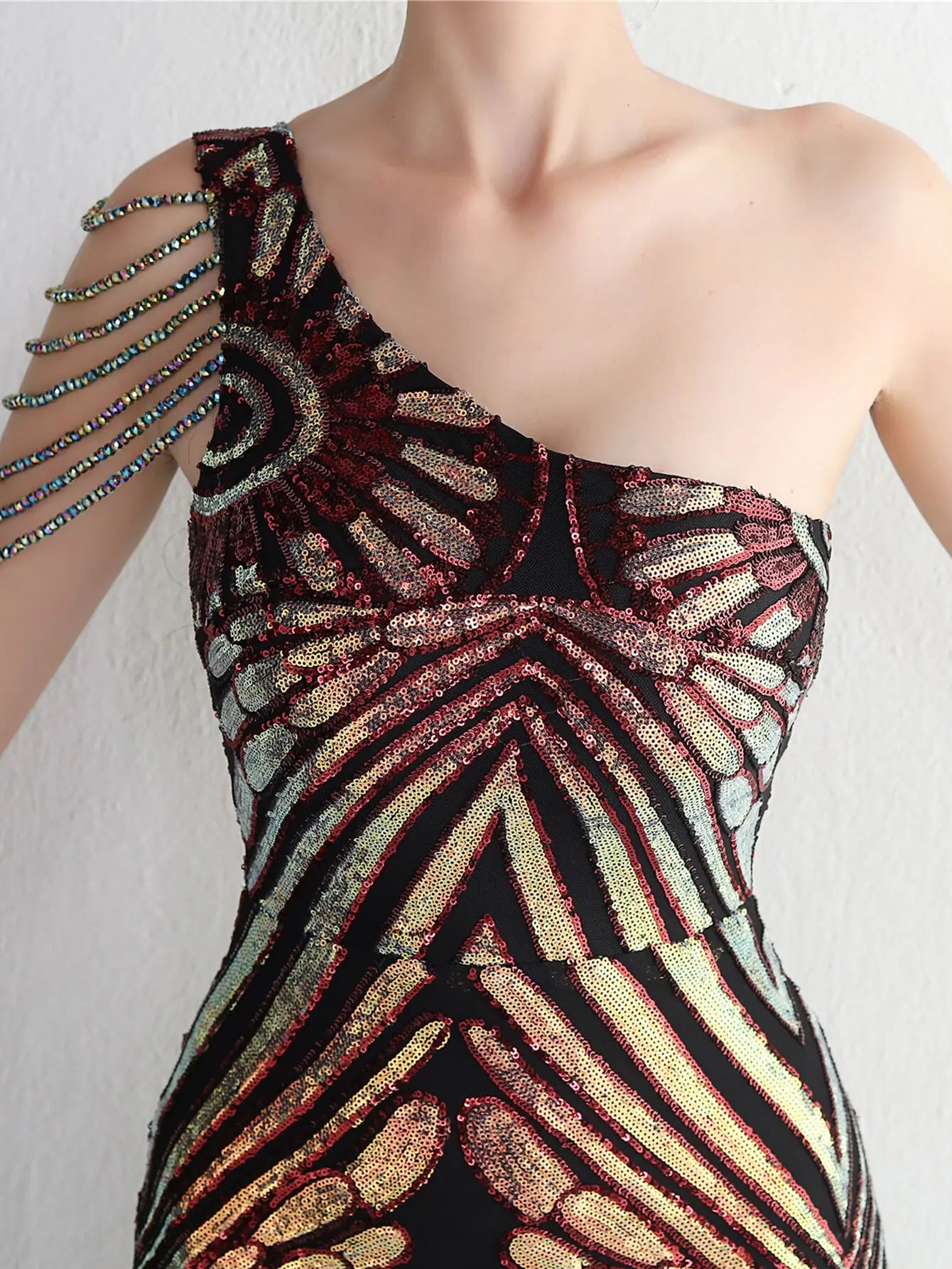 Elegant Luxury Backless Sequin Medium Stretch Birthday Party Maxi Dress