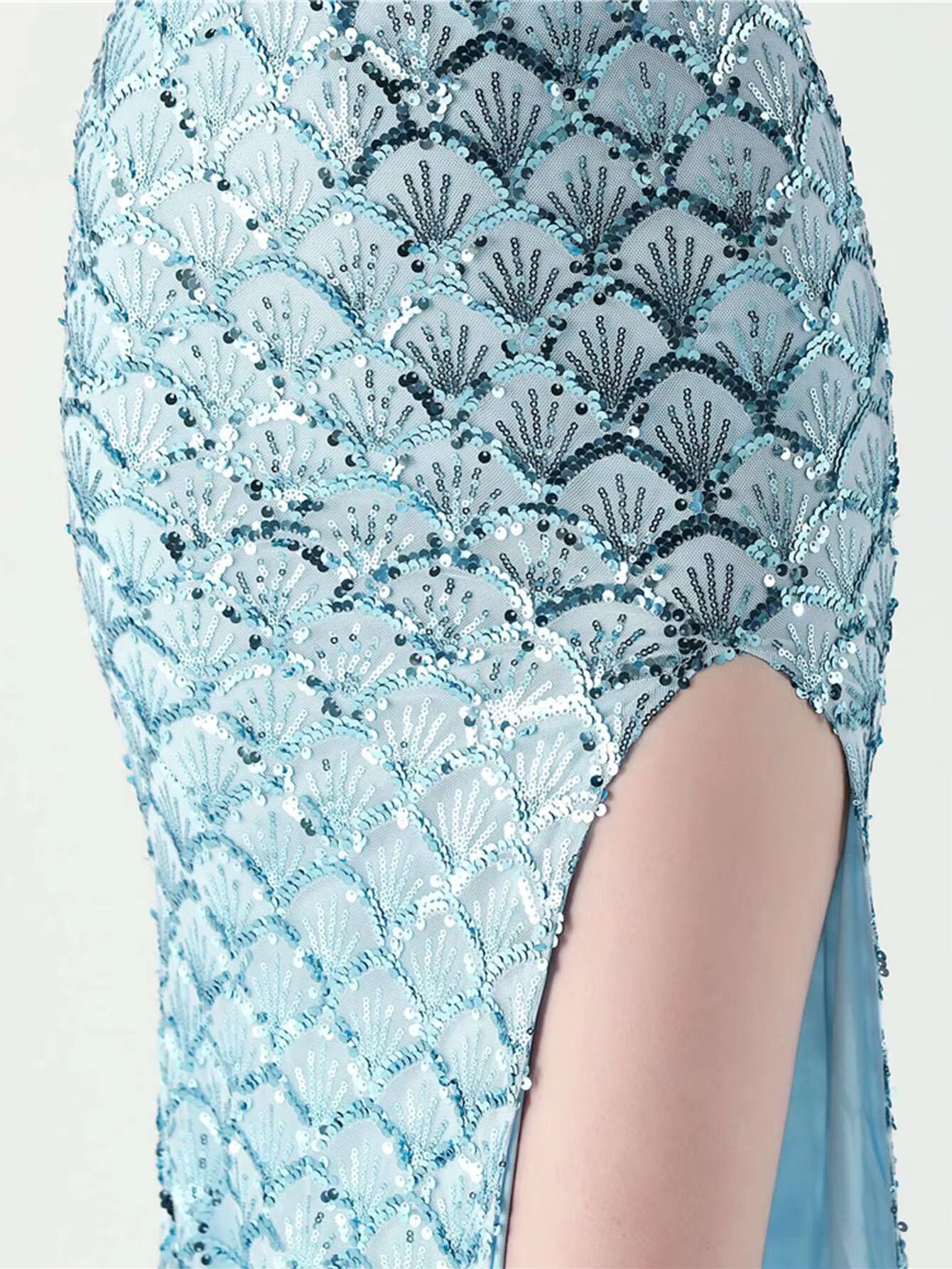 Luxury Solid Backless V-Neck Sequin zipper Party sleeveless Long Maxi Dresses
