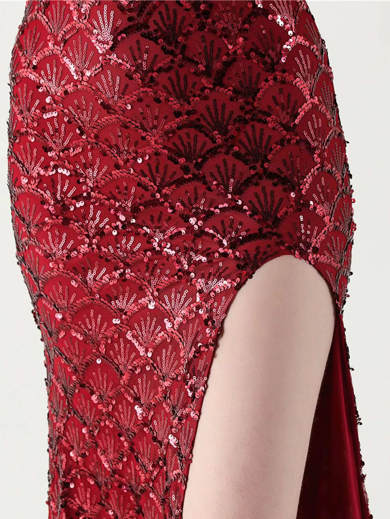 Luxury Solid Backless V-Neck Sequin zipper Party sleeveless Long Maxi Dresses