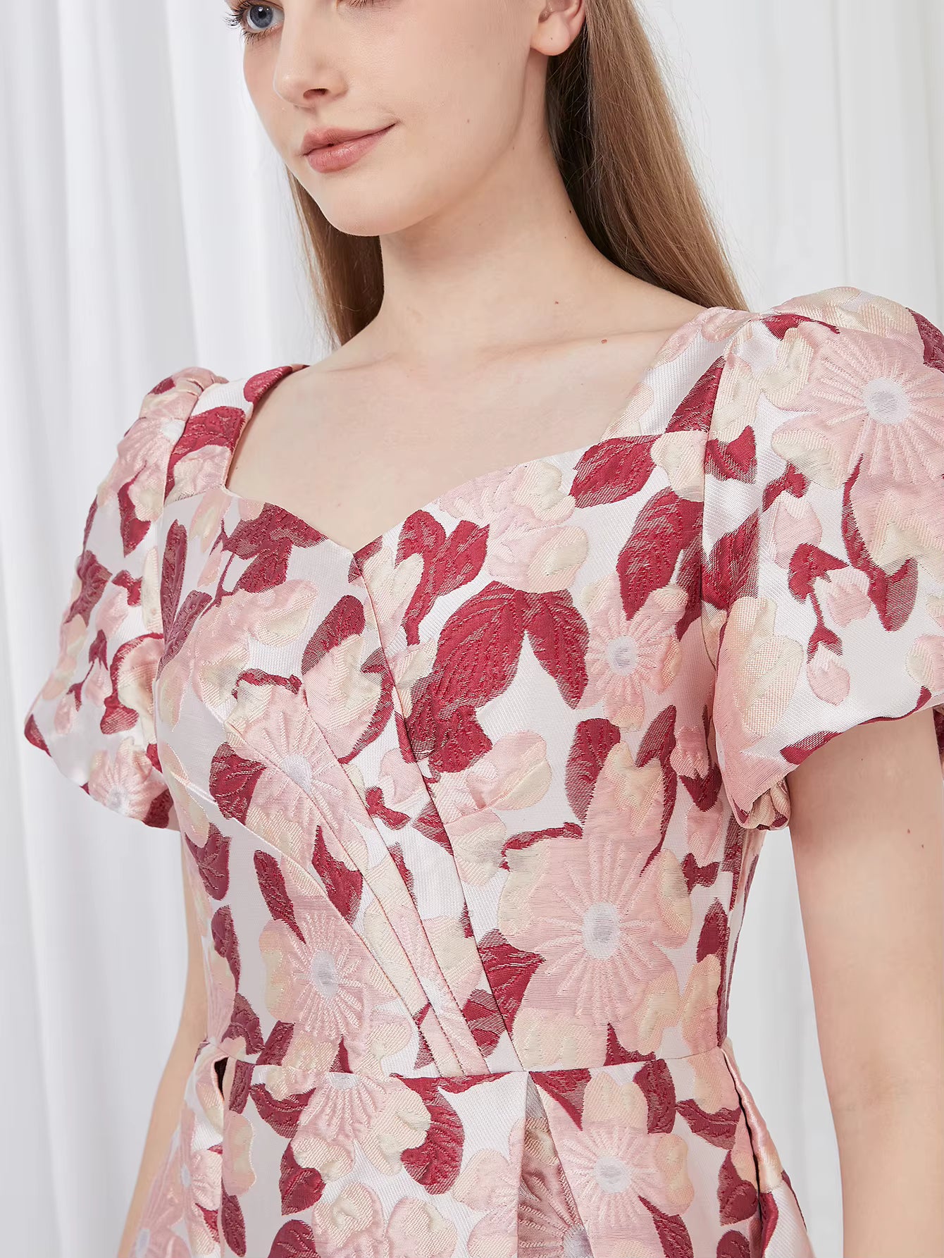 Elegant Luxury Floral Print Embroidery Jacquard Party Maxi Dress