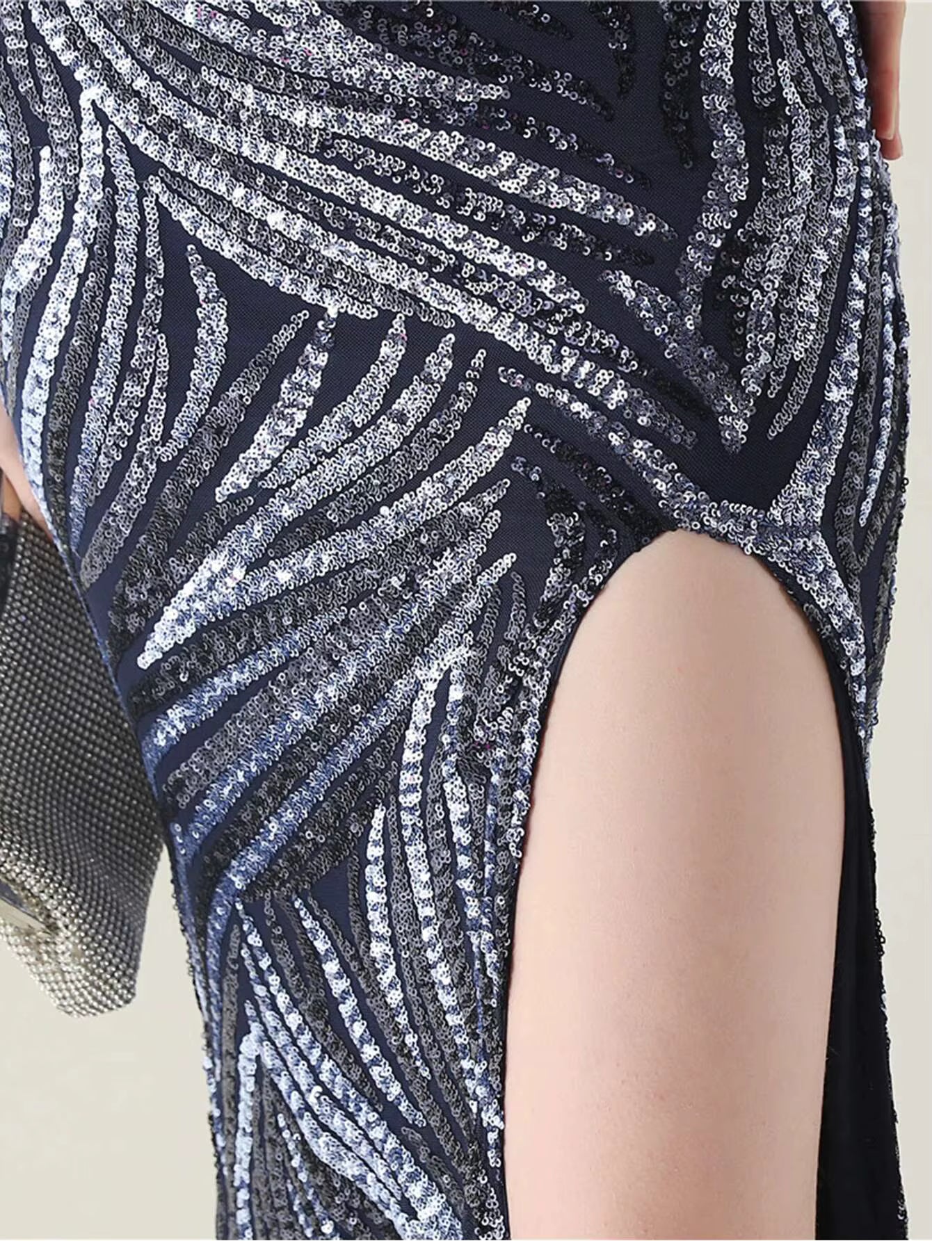 Elegant Luxury Rhinestone Backless Sequin Evening Party Long Maxi Dresses
