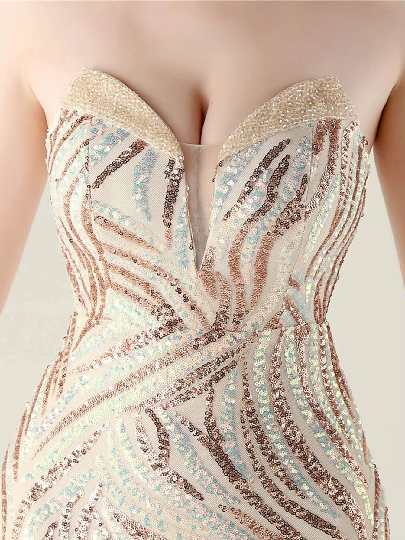 Elegant Luxury Rhinestone Backless Sequin Evening Party Long Maxi Dresses