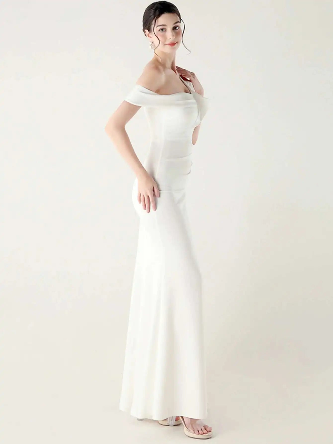 Elegant Luxury Rhinestone One-Shoulder Backless Evening Dresses