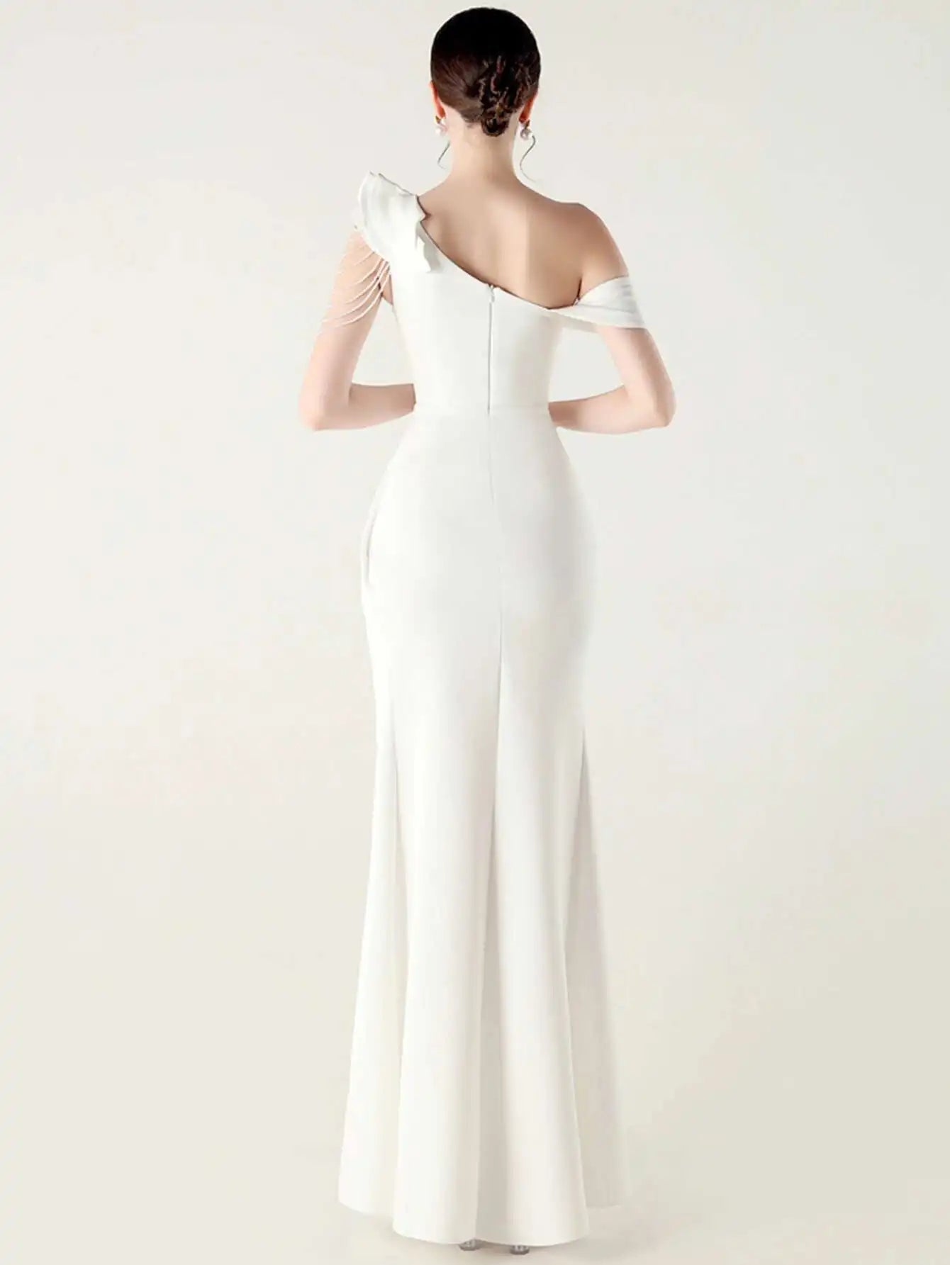Elegant Luxury Rhinestone One-Shoulder Backless Evening Dresses
