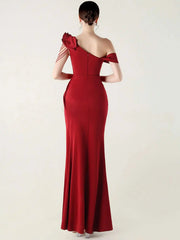 Elegant Luxury Rhinestone One-Shoulder Backless Evening Dresses