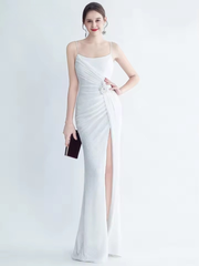 Elegant Luxury Sequin Backless Birthday Party Maxi Dress