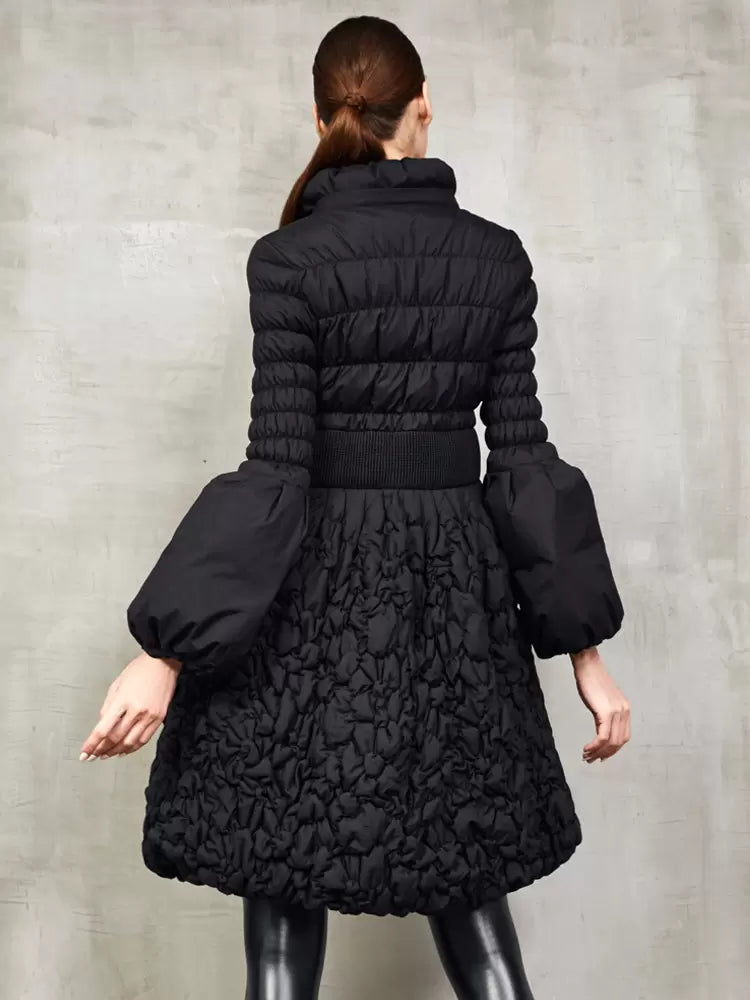 Elegant Medium Stand Collar Duck Down Solid Color Jacket
